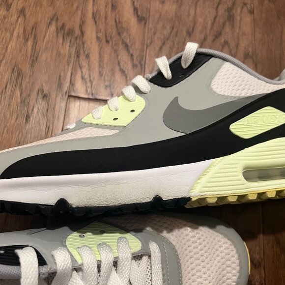 NIKE AIR MAX 90 GOLF WHITE PARTICLE GREY BARELY VOLT MENS SIZE 11.5 - Picture 4 of 7